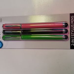 NIP onn Stylus Pens Touch Screen Cell Phone Tablets 3 Pack Dual Ink Pens